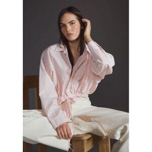 Denimist Long Sleeve Front Tie Shirt Pink Floral Long Sleeve Size XXS NWT